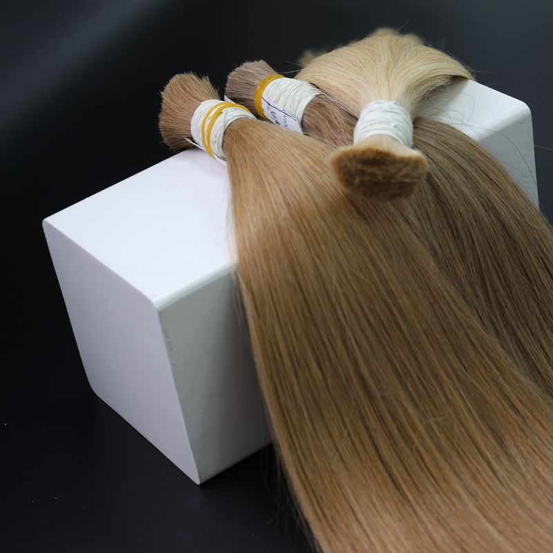 Straight Light Blonde Bulk Hair Extensions